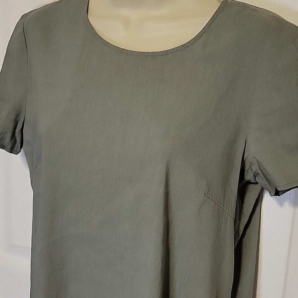 Theory 6 sheath dress  green short sleeve stretch office work career min…